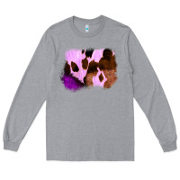 Heather Grey Purple Western Wood Cowhide Frame Long Sleeve Tee - Bettercallsaul