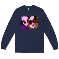 Navy Purple Western Wood Cowhide Frame Long Sleeve Tee - Bettercallsaul