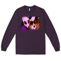 Plum Purple Western Wood Cowhide Frame Long Sleeve Tee - Bettercallsaul
