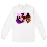 White Purple Western Wood Cowhide Frame Long Sleeve Tee - Bettercallsaul