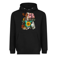 Black Simmental Cow Coffee Cup Heavyweight Hoodie - FaDigitalArtStudio
