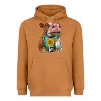 Meerkat Simmental Cow Coffee Cup Heavyweight Hoodie - FaDigitalArtStudio