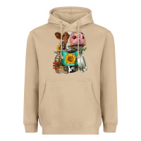 Mushroom Simmental Cow Coffee Cup Heavyweight Hoodie - FaDigitalArtStudio