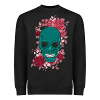 Black Skull with flowers Heavyweight Sweatshirt - Bettercallsaul