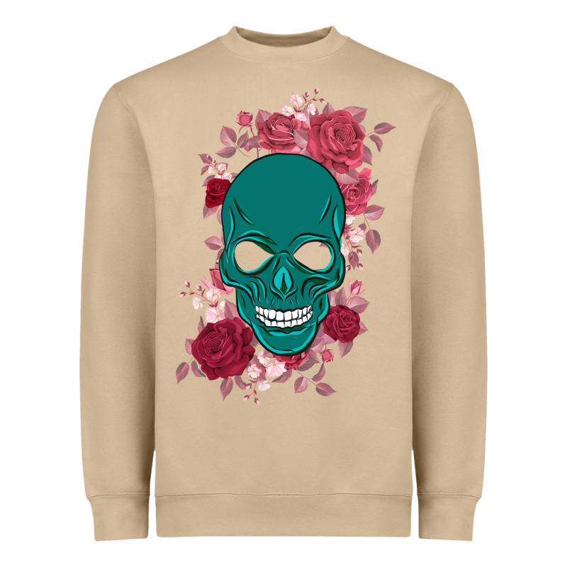Skull With Flowers Heavyweight Sweatshirt by Bettercallsaul | Teevron
