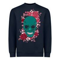 Navy Skull with flowers Heavyweight Sweatshirt - Bettercallsaul