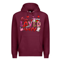 Burgundy one loved nurse valentine's day Premium Hoodie - OliviaCreatesArt