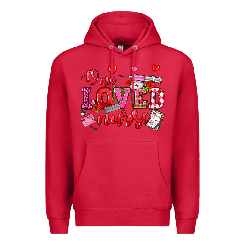 One Loved Nurse Valentine's Day Premium Hoodie by OliviaCreatesArt | Teevron