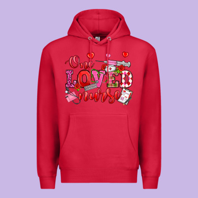 One Loved Nurse Valentine's Day Premium Hoodie Designed By Oliviacreatesart