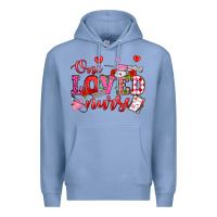 Colony Blue one loved nurse valentine's day Premium Hoodie - OliviaCreatesArt
