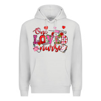 Dove Grey one loved nurse valentine's day Premium Hoodie - OliviaCreatesArt