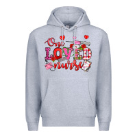Heather Grey one loved nurse valentine's day Premium Hoodie - OliviaCreatesArt
