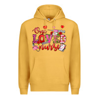 Mustard one loved nurse valentine's day Premium Hoodie - OliviaCreatesArt