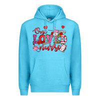 Ocean Blue one loved nurse valentine's day Premium Hoodie - OliviaCreatesArt
