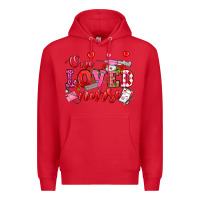 Red one loved nurse valentine's day Premium Hoodie - OliviaCreatesArt
