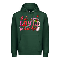 Sports Green one loved nurse valentine's day Premium Hoodie - OliviaCreatesArt
