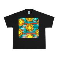 Black softball sunflowers with serape seamless pattern Urban Heavy Tee - BundleAndBundleShop