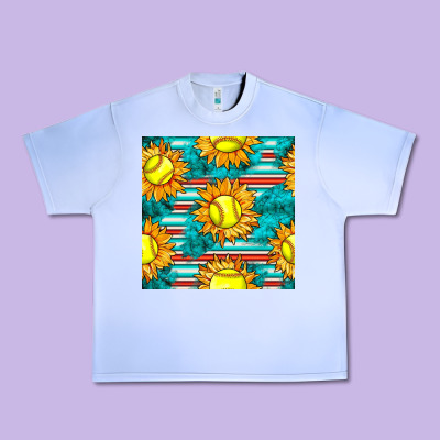 Softball Sunflowers With Serape Seamless Pattern Urban Heavy Tee Designed By Bundleandbundleshop