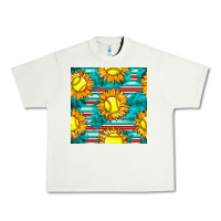 Pistachio softball sunflowers with serape seamless pattern Urban Heavy Tee - BundleAndBundleShop