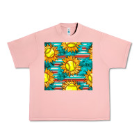 Salmon softball sunflowers with serape seamless pattern Urban Heavy Tee - BundleAndBundleShop