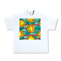 White softball sunflowers with serape seamless pattern Urban Heavy Tee - BundleAndBundleShop