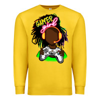 Lemon black gamer girl Premium Sweatshirt - FaDigitalArtStudio
