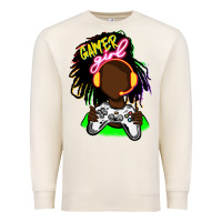 Black Gamer Girl Premium Sweatshirt | Teevron