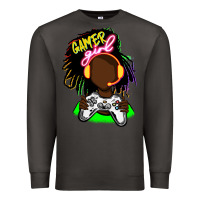Smoke black gamer girl Premium Sweatshirt - FaDigitalArtStudio