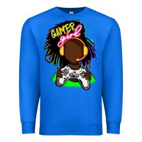 True Royal black gamer girl Premium Sweatshirt - FaDigitalArtStudio