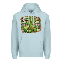 Blue Mist serape cowhide cactus Premium Hoodie - JahusDesignShop