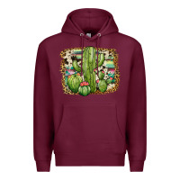 Burgundy serape cowhide cactus Premium Hoodie - JahusDesignShop