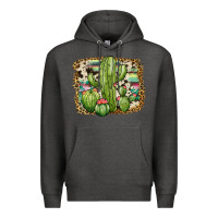 Charcoal Heather serape cowhide cactus Premium Hoodie - JahusDesignShop