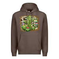 Coffee serape cowhide cactus Premium Hoodie - JahusDesignShop