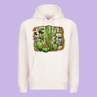 Serape Cowhide Cactus Premium Hoodie Designed By Jahusdesignshop