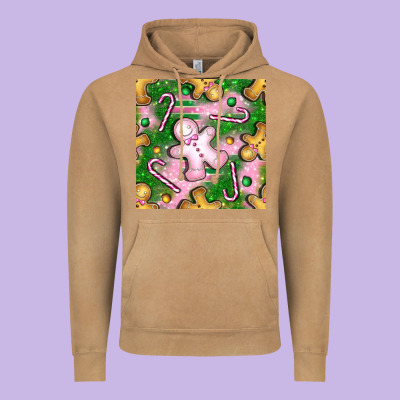 Christmas Smile Gingerbread Cookie Seamless Pattern Bbs Vintage Hoodie Designed By Bundleandbundleshop