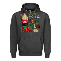 Charcoal Heather Fa la la la latte Zipper Hoodie - CowGirlArtShop