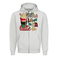 Dove Grey Fa la la la latte Zipper Hoodie - CowGirlArtShop