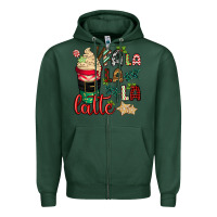 Sports Green Fa la la la latte Zipper Hoodie - CowGirlArtShop