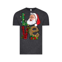 Vintage Black Love With Santa Portrait Vintage Tee - BundleAndBundleShop