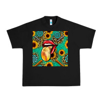 Black softball lips sunflowers and gemstones seamless pattern Urban Heavy Tee - BundleAndBundleShop