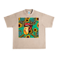 French Oak softball lips sunflowers and gemstones seamless pattern Urban Heavy Tee - BundleAndBundleShop
