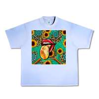 Grape Ice softball lips sunflowers and gemstones seamless pattern Urban Heavy Tee - BundleAndBundleShop