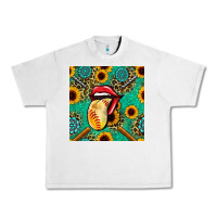Lunar Rock softball lips sunflowers and gemstones seamless pattern Urban Heavy Tee - BundleAndBundleShop
