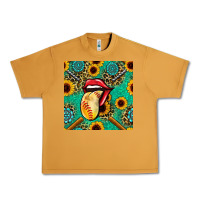 Peanut Butter softball lips sunflowers and gemstones seamless pattern Urban Heavy Tee - BundleAndBundleShop