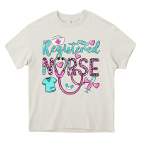 Cream registered nurse rn Heavy Core Tee - BarkalooDesign