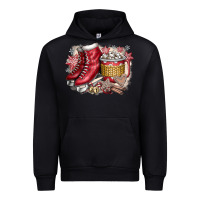 Black Christmas Ice Skating Urban Hoodie - CowhideDigitalArt
