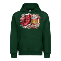 Forest Green Christmas Ice Skating Urban Hoodie - CowhideDigitalArt