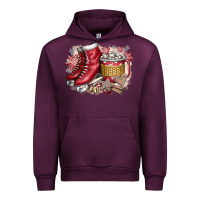 Mauve Wine Christmas Ice Skating Urban Hoodie - CowhideDigitalArt