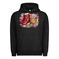 Pigment Black Christmas Ice Skating Urban Hoodie - CowhideDigitalArt