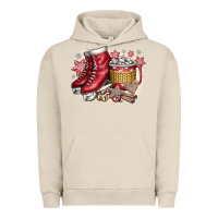 Pigment French Oak Christmas Ice Skating Urban Hoodie - CowhideDigitalArt